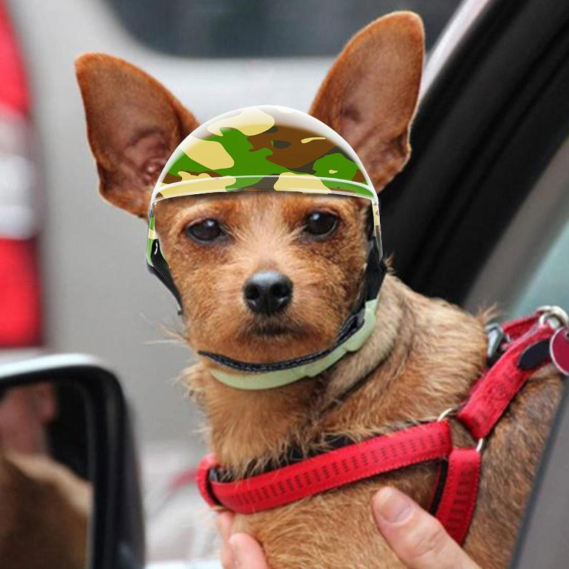 Pet Helmet with Ear Holes Adjustable Pet Dog Motorcycle Helmet Pet Supplies