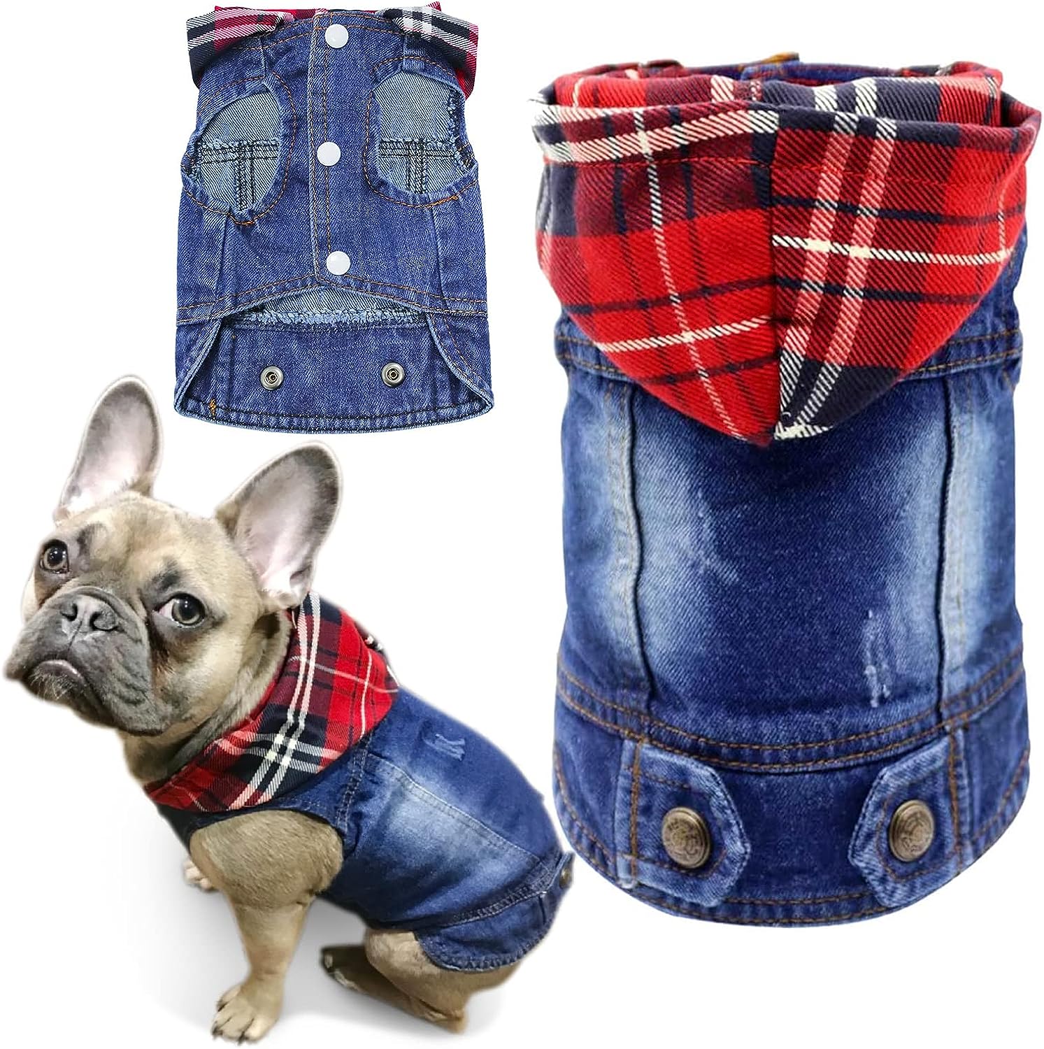 Spring Autumn Pet Denim Dog Vest Denim Dog Coats With Hat Pet Jeans Jacket Casual Outfits