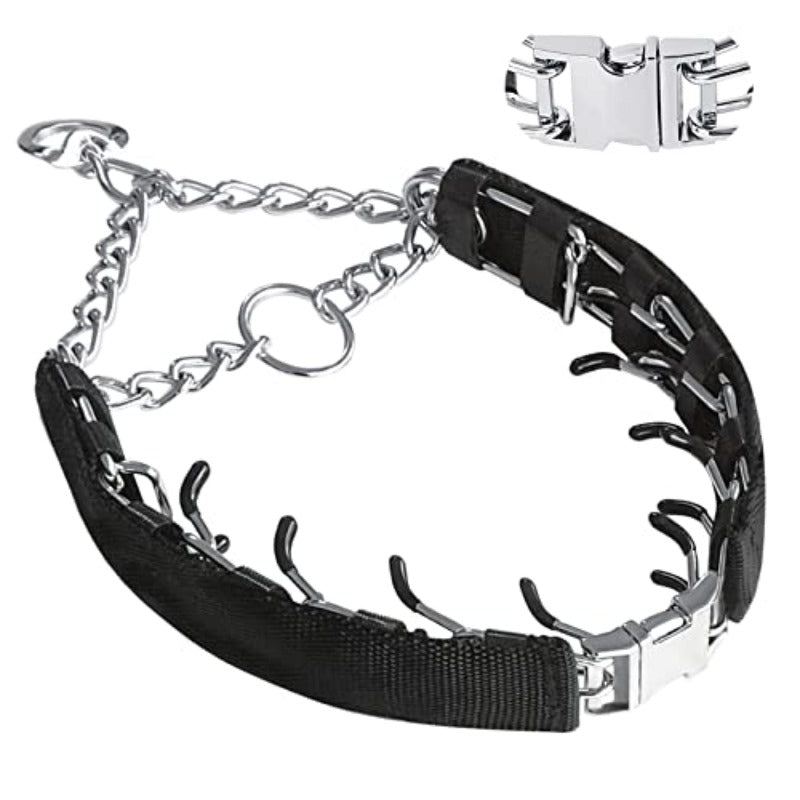 Adjustable Dog Prong Pinch Collar Training Collar with Quick Release Buckle