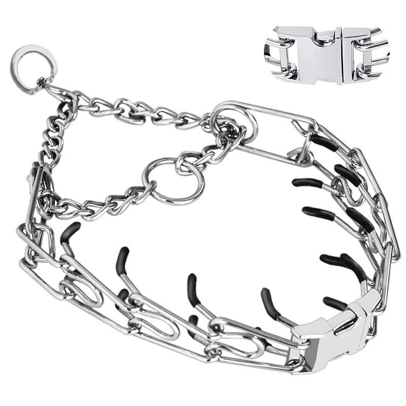 Adjustable Dog Prong Pinch Collar Training Collar with Quick Release Buckle