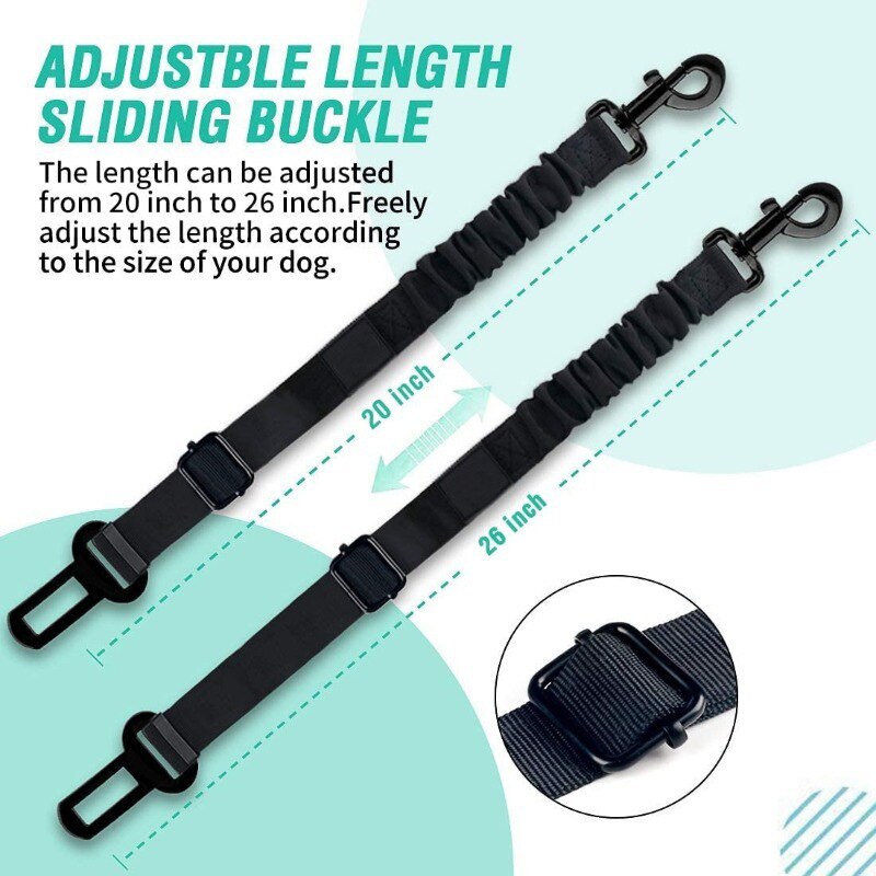 3pcs Set Retractable Dog Car Adjustable Seatbelts Nylon Pet Dog Safety Seat Belt