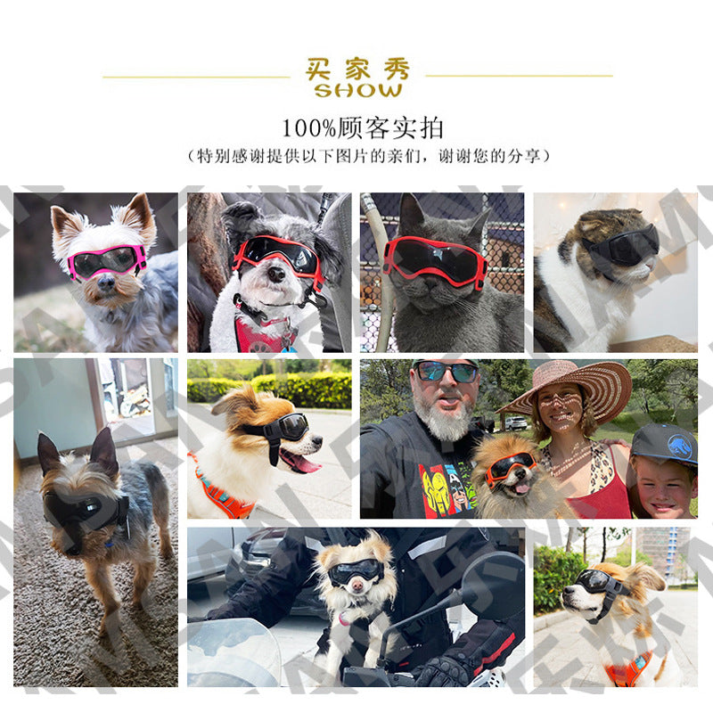 Dog Goggles Adjustable Windproof Anti-fog Dog Sunglasses Eyewear Decor UV Protection