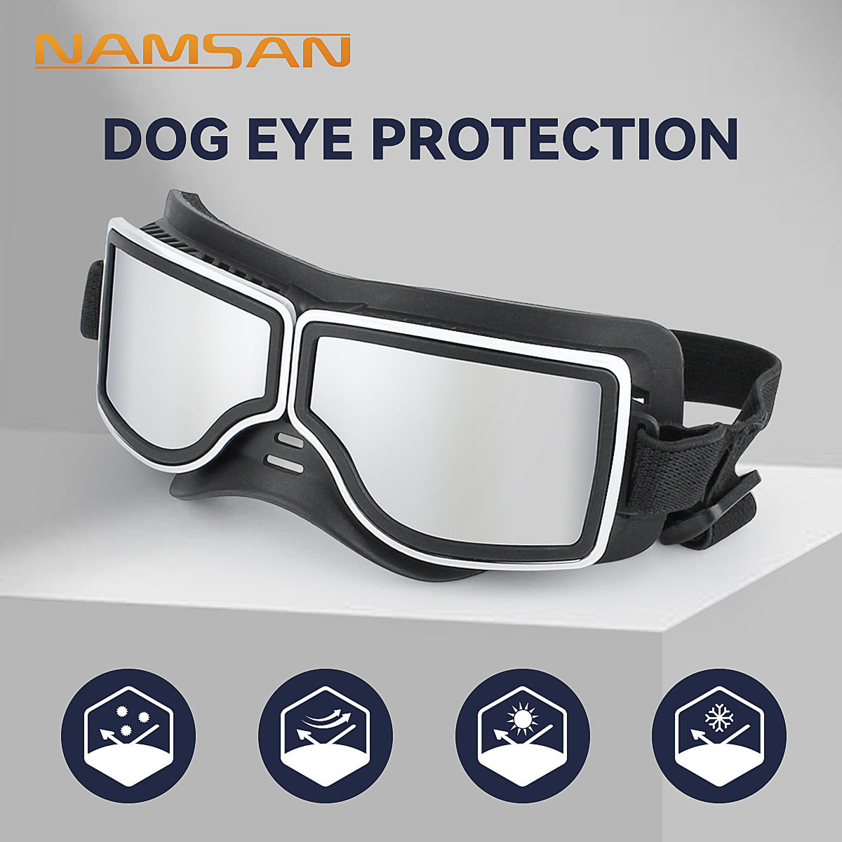 Anti-UV Dog Glasses Windproof Dog Goggles Pet Sunscreen with Adjustable Strap