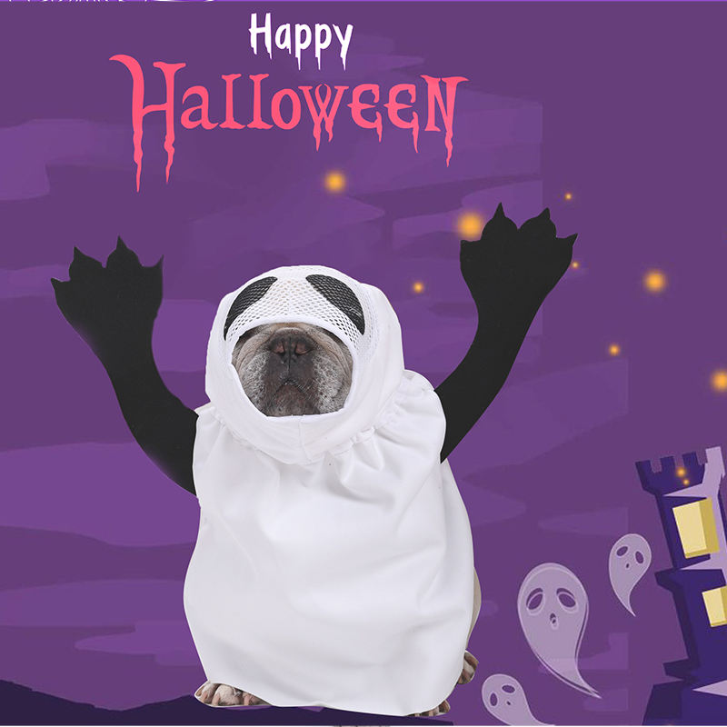 Dog Halloween Costume Ghost Outfit For Pets Funny Dress-up