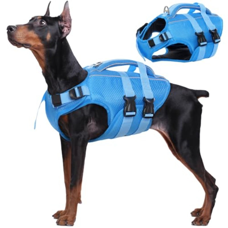 Dog Life Jacket High Flotation Reflective Dog Life Vest WIth Rescue Handle