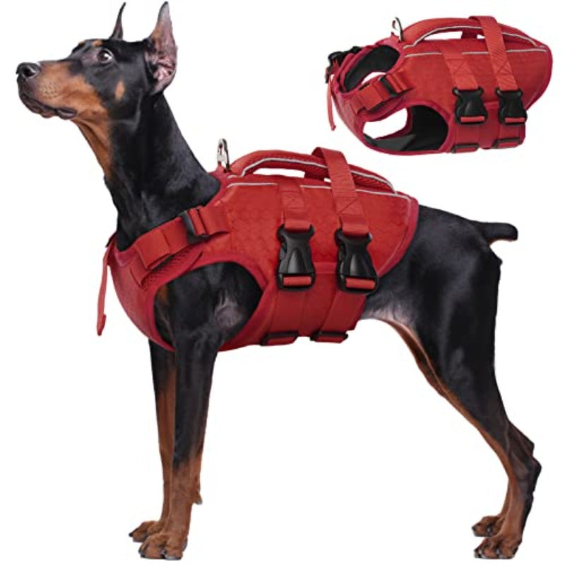 Dog Life Jacket High Flotation Reflective Dog Life Vest WIth Rescue Handle