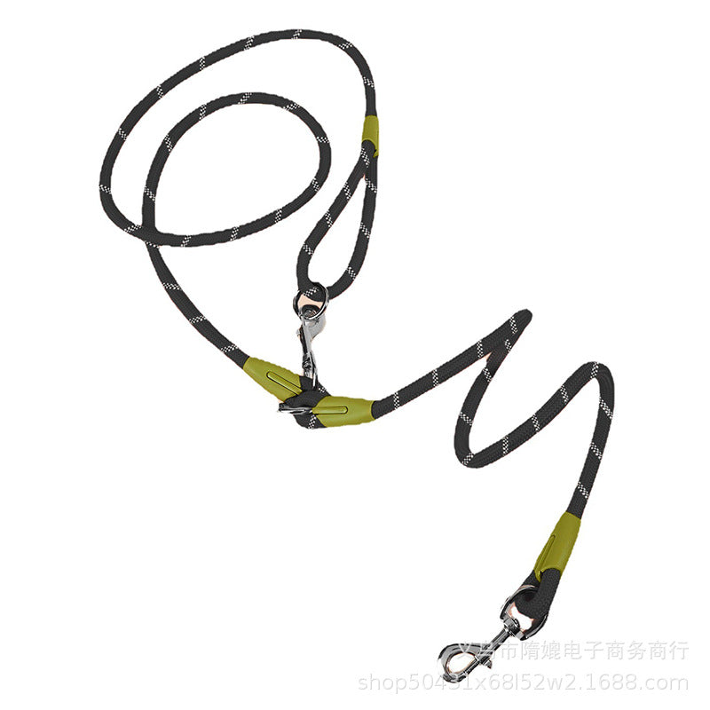 Dog Reflective Leash Pet Nylon Pull-free Hands-free Crossbody Leash