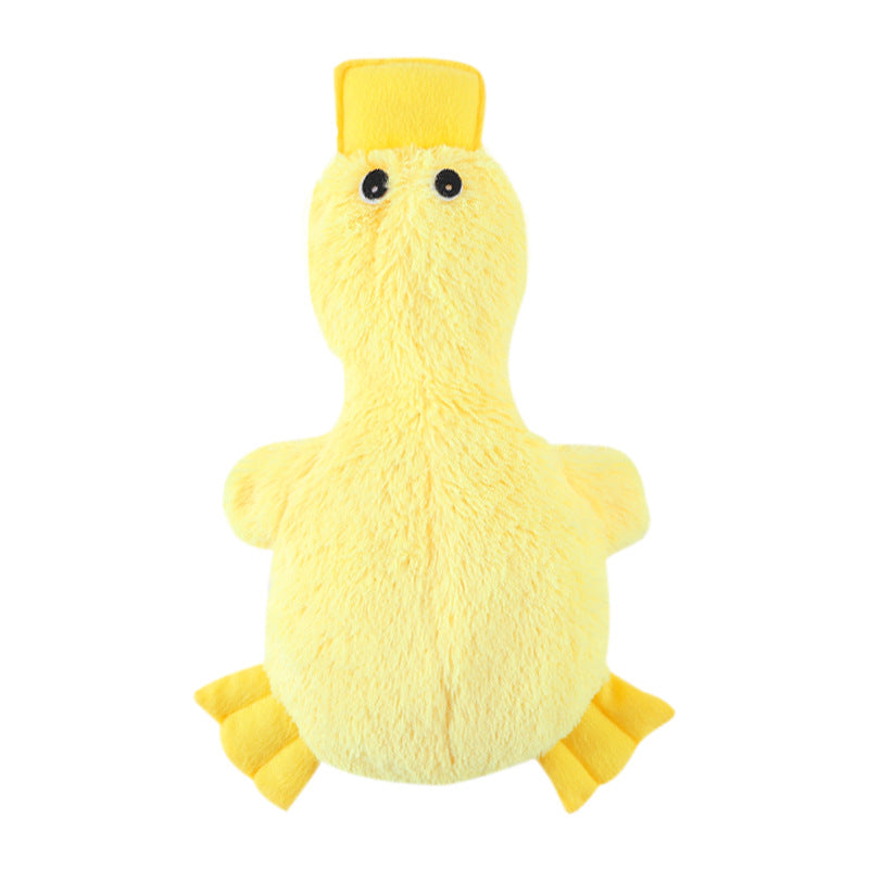 Dog Soft Squeaker Toy No Stuffing Yellow Duck Plush Chew Toy
