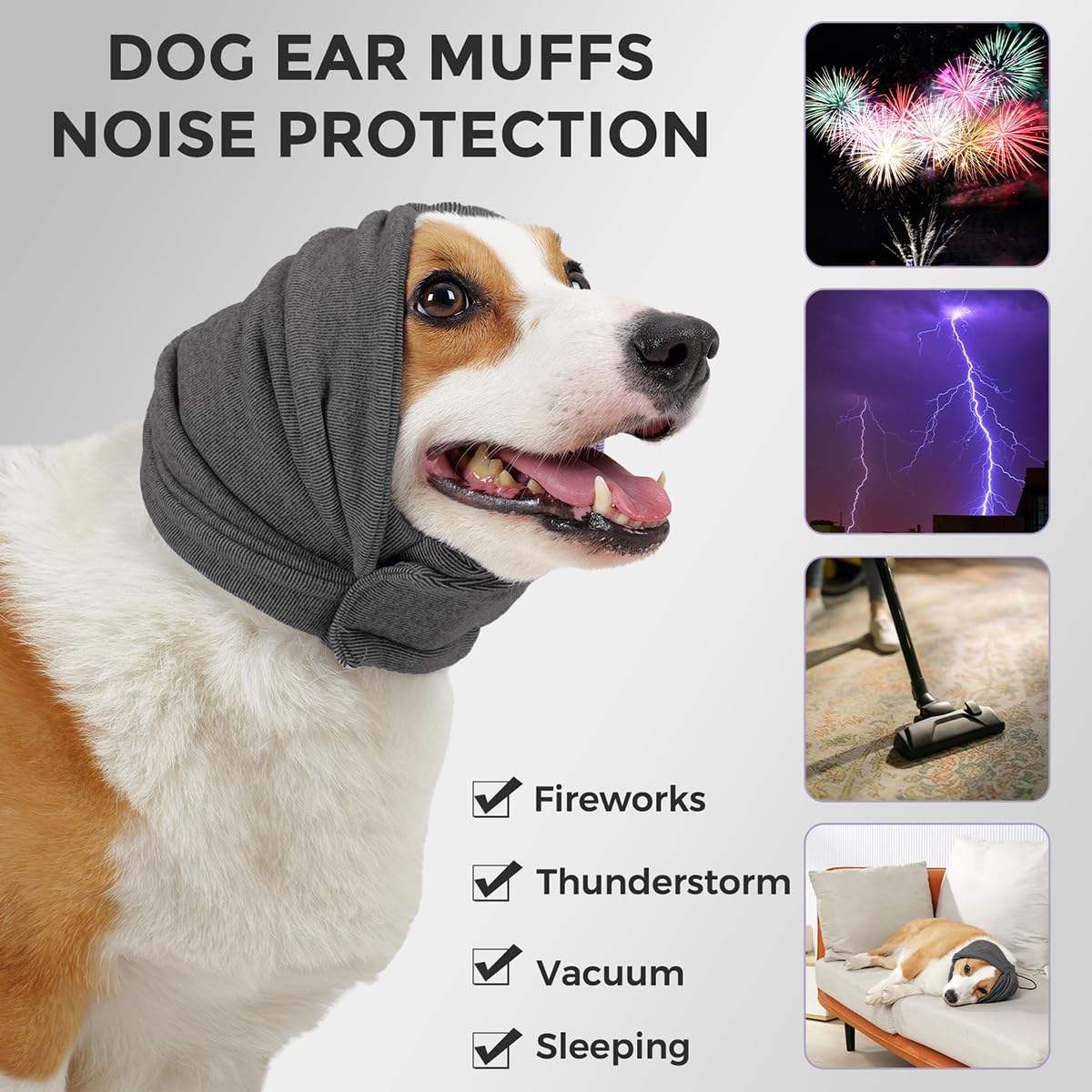 Dog Soothing Headgear Anti-Scare Dog Winter Warm Adjustable Multifunctional Dog Headgear