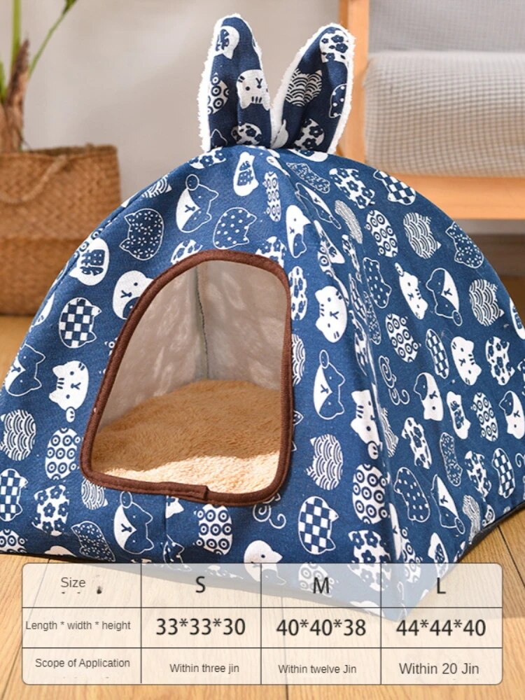 Dog Winter Kennel Warm Plus Velvet Yurt Removable Washable Dog House