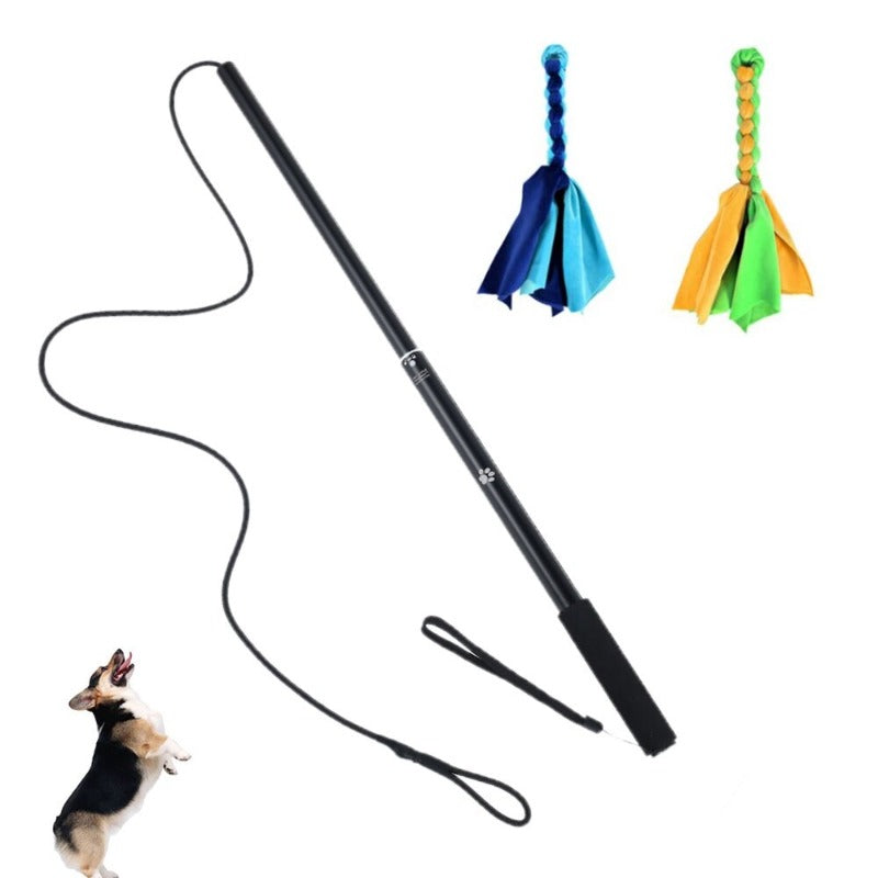 Dogs Flirt Lure Pole Stick Dog Extendable Teaser