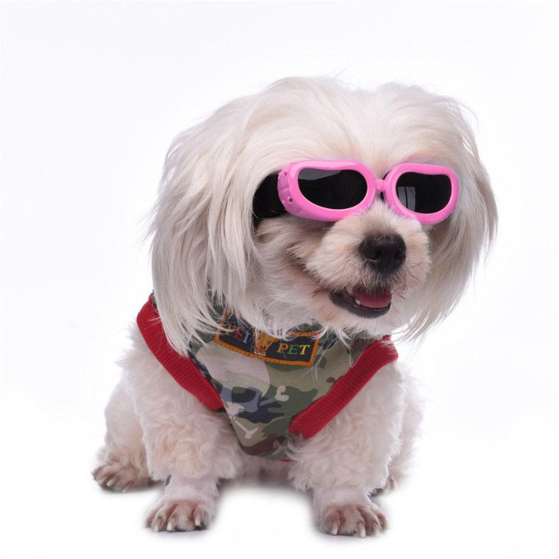 Fashion Small Dog Sunglasses UV Protection Goggles Adjustable Waterproof Glasses