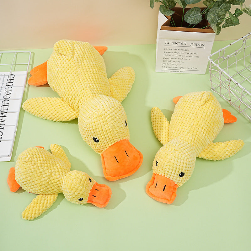 Funny Squeaky Dog Chew Toy Stuffed Duck Animal Plush Dog Toy