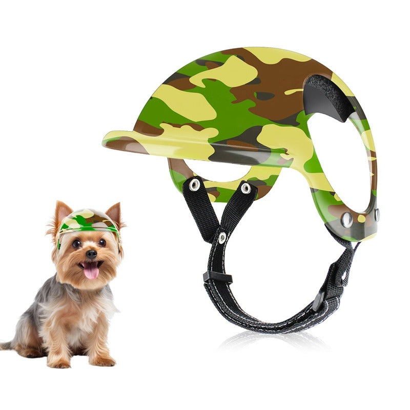 Pet Helmet with Ear Holes Adjustable Pet Dog Motorcycle Helmet Pet Supplies