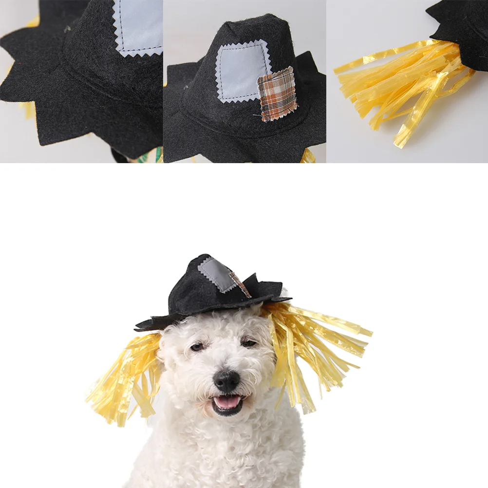 Halloween Costume Scarecrow Hats Pet Holiday Party Supplies