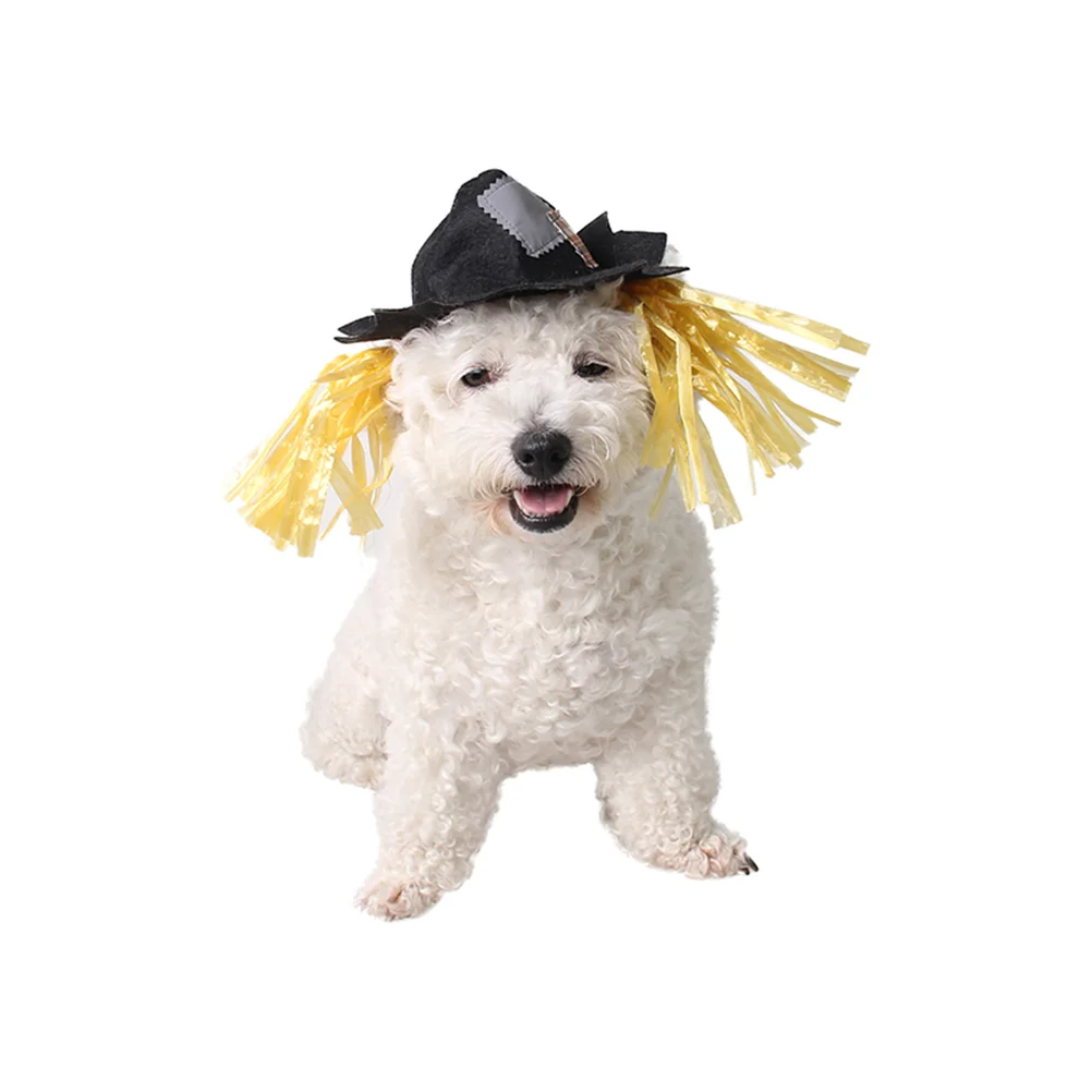 Halloween Costume Scarecrow Hats Pet Holiday Party Supplies