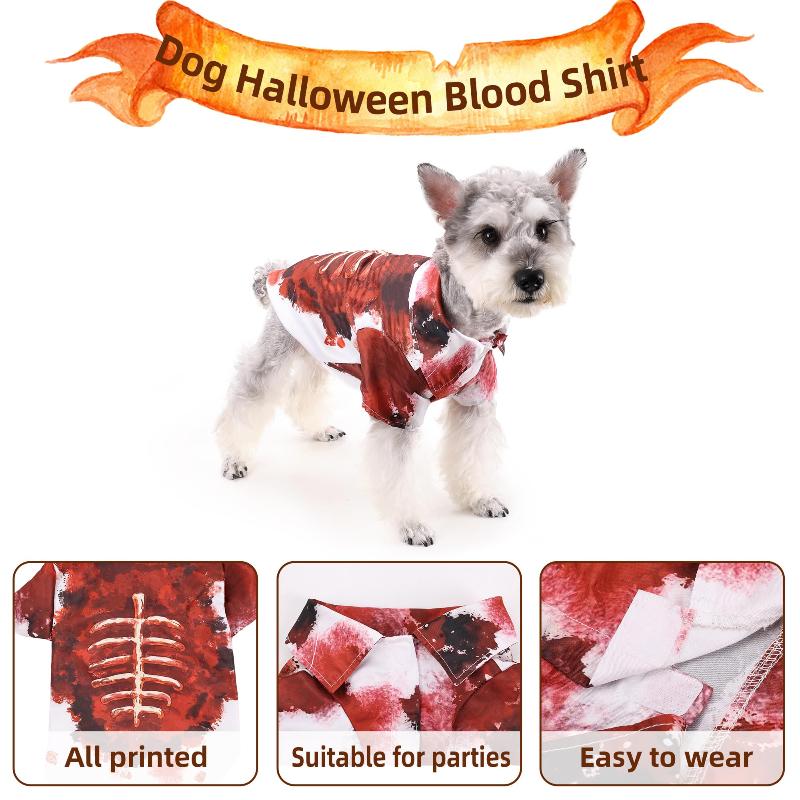 Halloween Scary Dog Clothes Dog Outfit Dogs,Scary Dog Shirts Dress Up for Halloween Cosplay Party Apparel