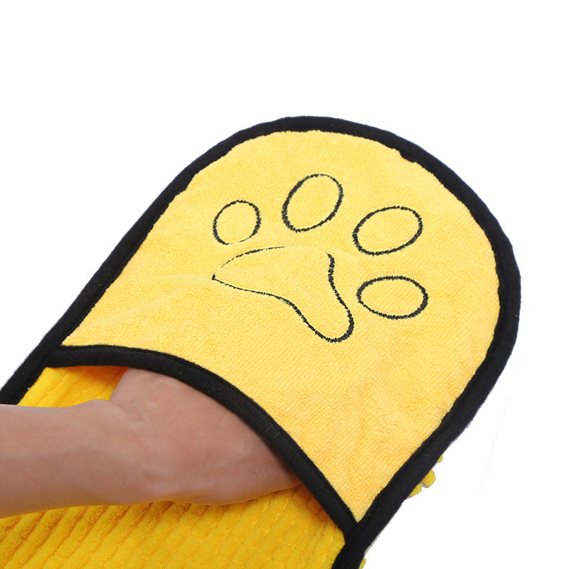 Pet Dog Absorbent Towel Dog Bath Towel Cat Quick Dry Absorbent Gloves