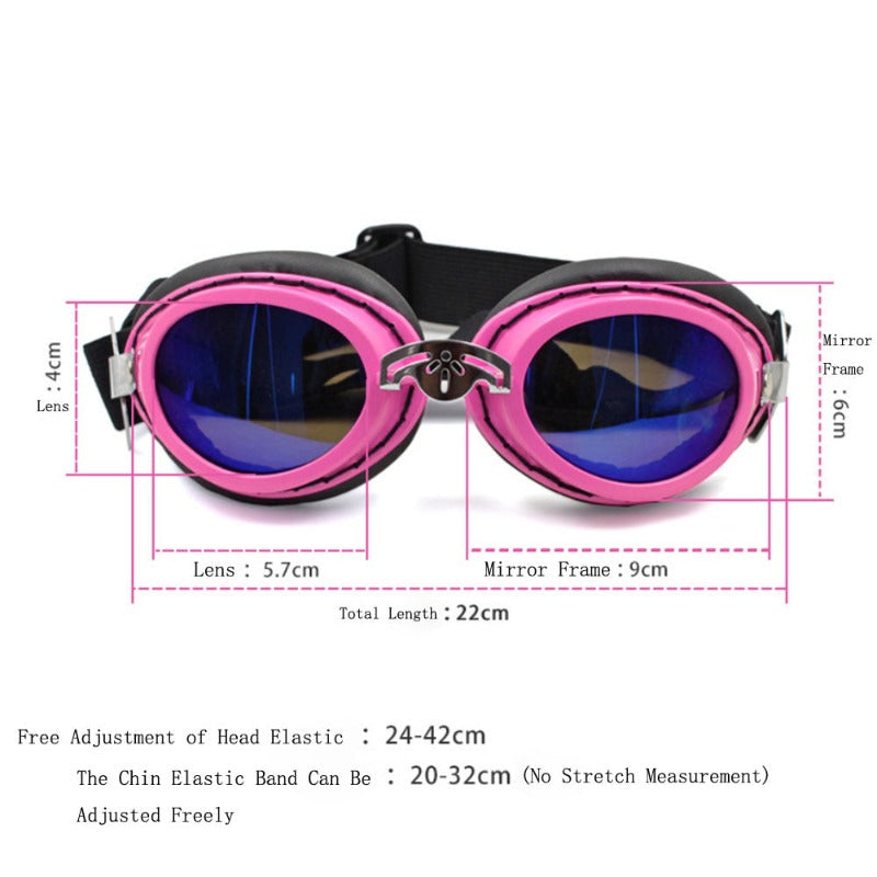 Pet Dog Waterproof Goggles Adjustable Pet Eye Protection Glasses Foldable Strap Sun Sunglasses