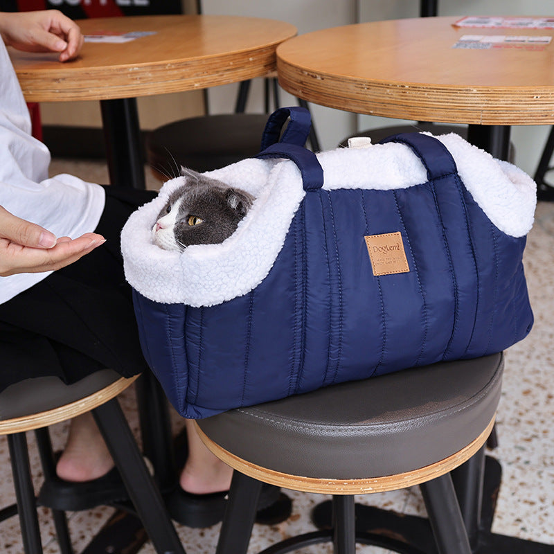 Portable Large Capacity Cat Bag Waterproof Warm Travel Fleece Pet Dog Tote Carrier Purses