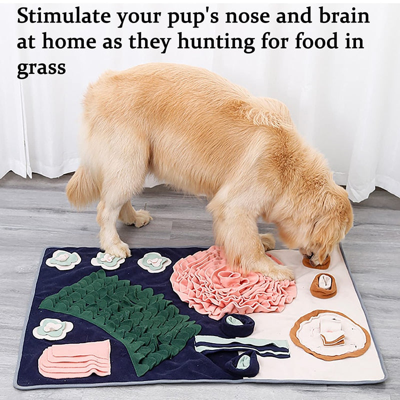 Dog Feeding Mat, Dog Snuffle Mat Small/Large Dog Training Pad Pet Nose Work Blanket Non Slip Pet Activity Mat for Foraging Skill, Stress Release, Size