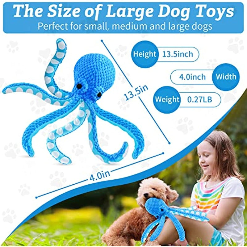 1pcs Squeaky Dog Toys Octopus Plush Dog Chew Toys