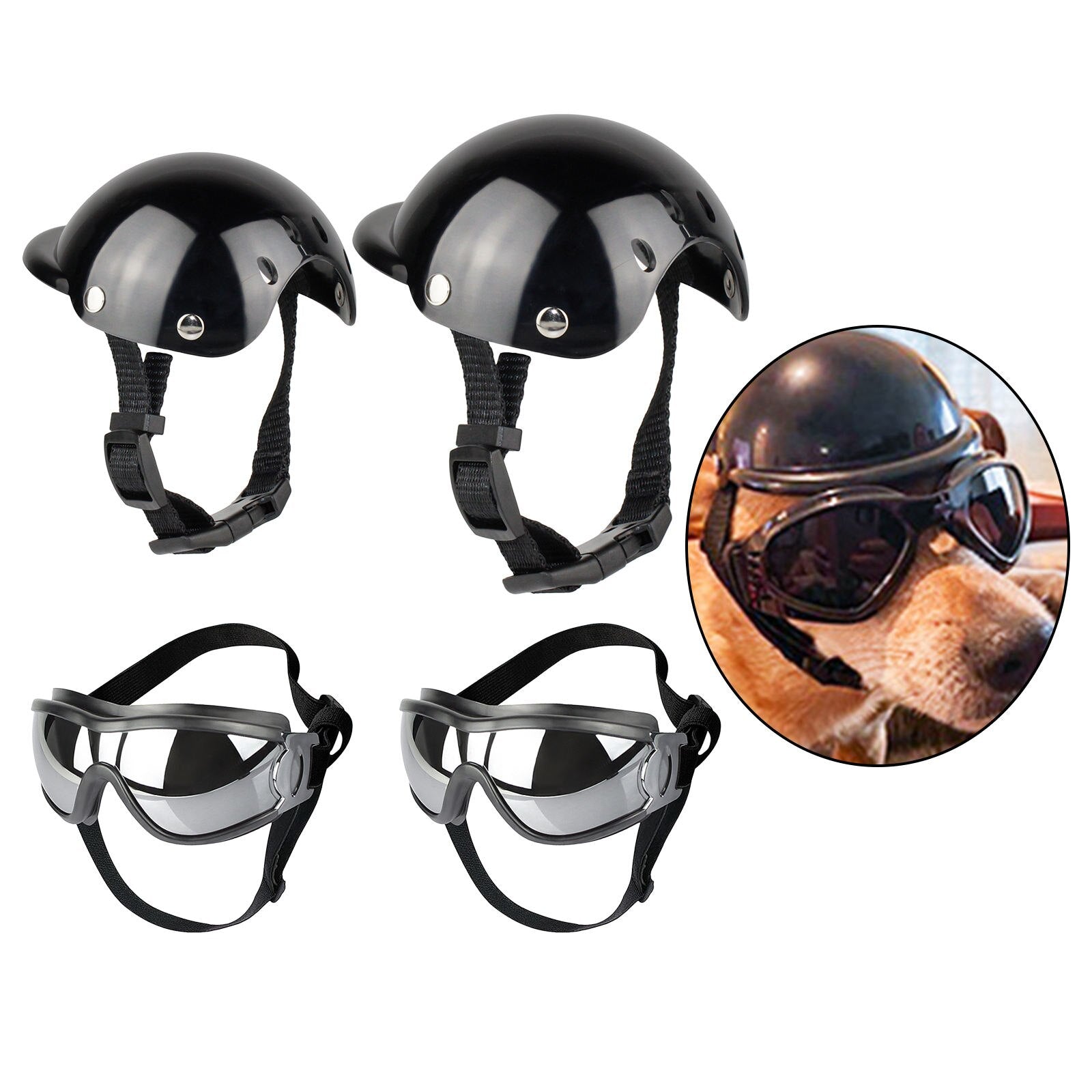 Summer Dog Hat Motorcycle Helmet with Sunglasses