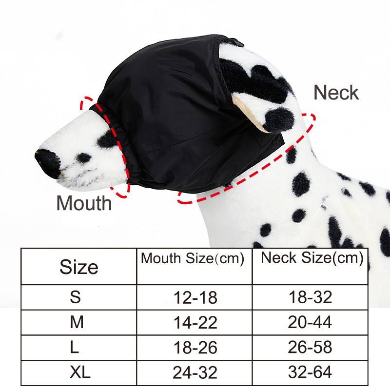 Waterproof Dog Calming Hat Eye Mask Nylon Shading Pet Anxiety Mask Muzzle