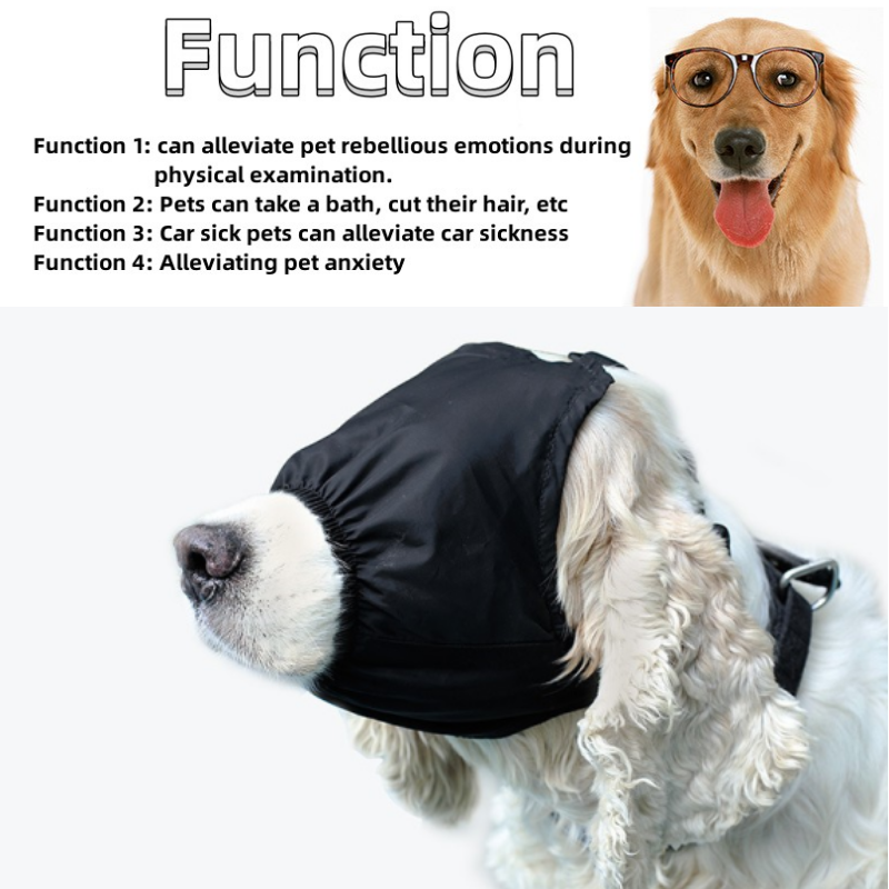 Waterproof Dog Calming Hat Eye Mask Nylon Shading Pet Anxiety Mask Muzzle