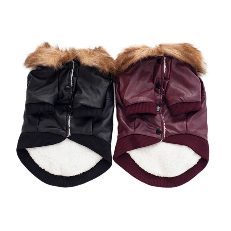 Winter Warm Leather Dog Coats Windproof Waterproof Dog Winter Coat Jackets